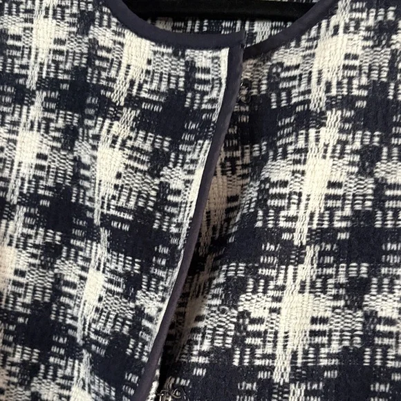 Navy and White Patterned Coat NWT - Picture 3 of 10